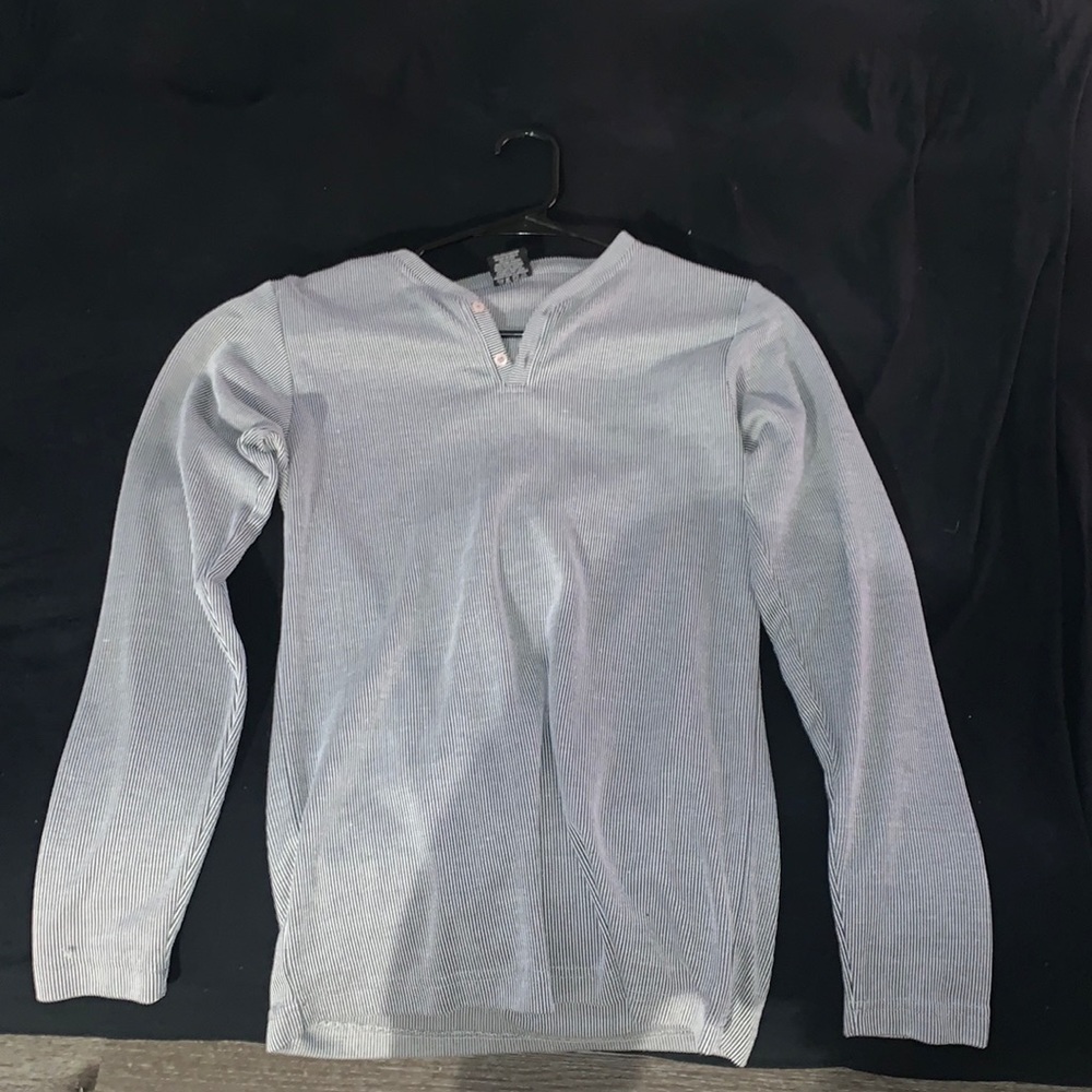 Gray with black stripes Pure Vintage button up long sleeve